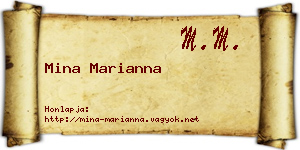 Mina Marianna névjegykártya